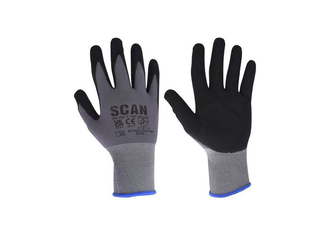 Scan Breathable Microfoam Nitrile Gloves - L (Size 9) Scan - RockBottom Nothampton