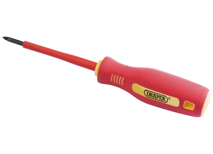 Draper Fully Insulated Soft Grip Cross Slot Screwdriver, No.0 x 75mm 46527 Draper - Town Tools 