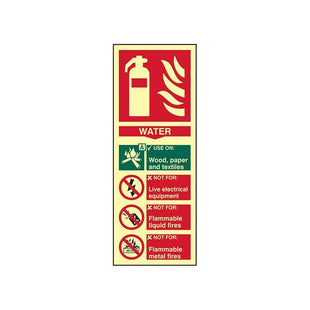 Scan Fire Extinguisher Composite Water - Photoluminescent 75 x 200mm Scan - RockBottom Nothampton