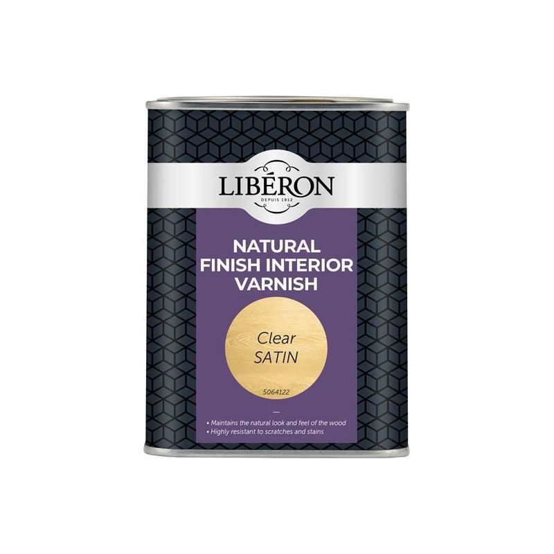 Liberon Natural Finish Interior Varnish Clear Satin 1 litre Liberon - RockBottom Northampton