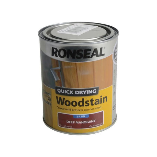 Ronseal Quick Drying Woodstain Satin Deep Mahogany 750ml Ronseal - RockBottom Nothampton