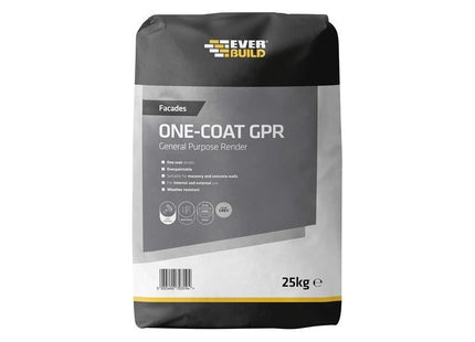 Everbuild Sika One-Coat General Purpose Render Grey 25kg Everbuild Sika - RockBottom Northamptin