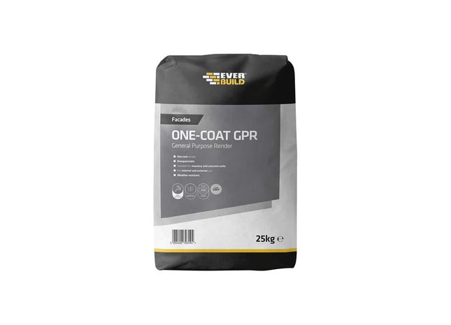 Everbuild Sika One-Coat General Purpose Render Grey 25kg Everbuild Sika - RockBottom Northamptin