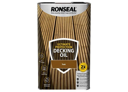 Ronseal Ultimate Protection Decking Oil Teak 5 litre Ronseal - RockBottom Nothampton
