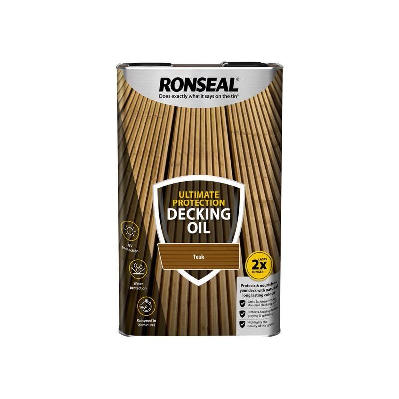 Ronseal Ultimate Protection Decking Oil Teak 5 litre Ronseal - RockBottom Nothampton