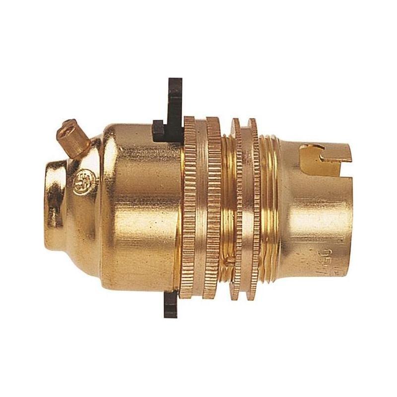 Dencon BC Brass 1/2in Switched Lamp Holder Dencon - RockBottom Northampton