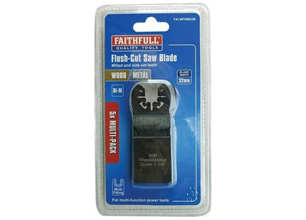 Faithfull Bi-Metal Flush Cut Wood/Metal Blades 32mm (Pack 5) Faithfull - RockBottom Northampton