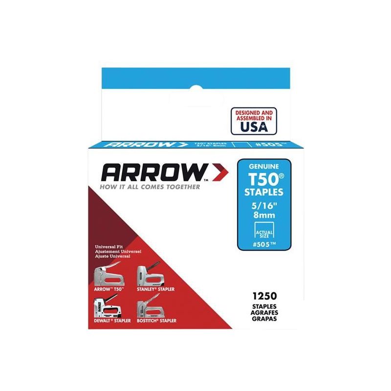 Arrow T50 Staples 8mm (5/16in) (Box 1250) Arrow - RockBottom Northampton 