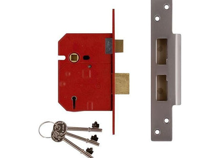 Union 2234E 5 Lever BS Mortice Sashlock Satin Chrome Finish 67mm 2.5in Visi UNION - RockBottom Northampton