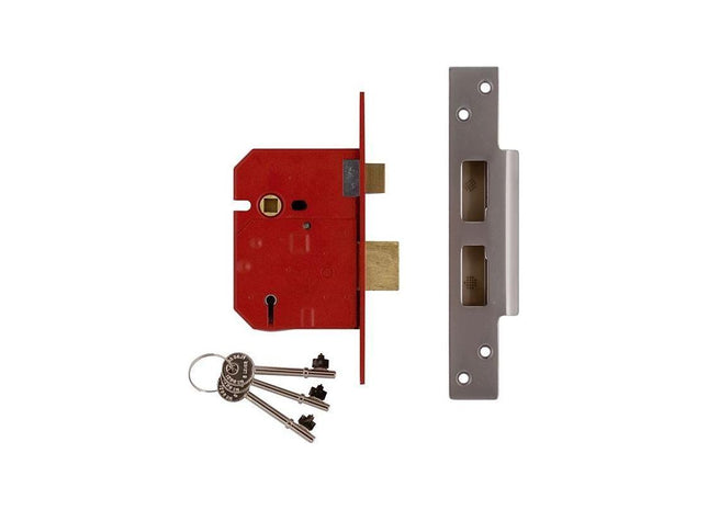 Union 2234E 5 Lever BS Mortice Sashlock Satin Chrome Finish 67mm 2.5in Visi UNION - RockBottom Northampton