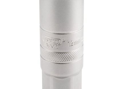 Draper 12mm Thread 6 Point Satin Chrome Spark Plug Socket, 1/2" Sq. Dr., 18mm Draper - Town Tools 