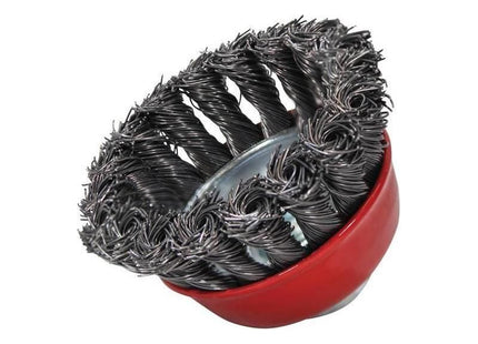 Faithfull Wire Cup Brush Twist Knot 65mm M14x2, 0.50mm Steel Wire Faithfull - RockBottom Northampton