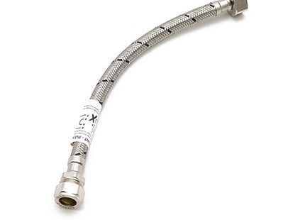 FLTC WRAS approved flexi tap connector with iso valve 15mm x 1/2" x 300mm long