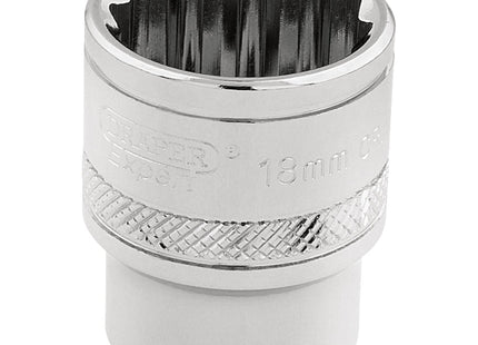 Draper HI-TORQ 12 Point Socket, 3/8" Sq. Dr., 18mm 32786 Draper - Town Tools 