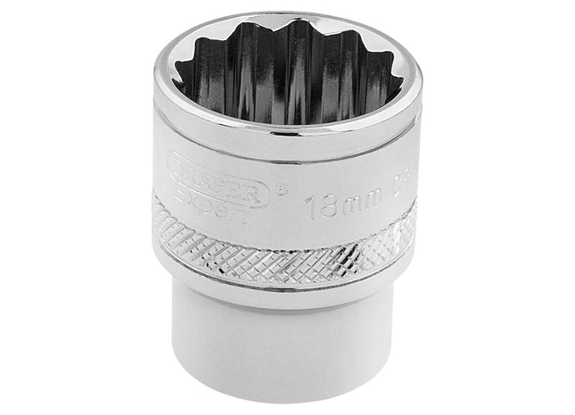 Draper HI-TORQ 12 Point Socket, 3/8" Sq. Dr., 18mm 32786 Draper - Town Tools 