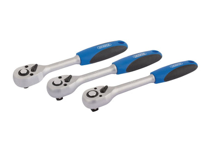 Draper 72-Tooth Reversible Soft Grip Ratchet Set (3 Piece) 05911 Draper - Town Tools 