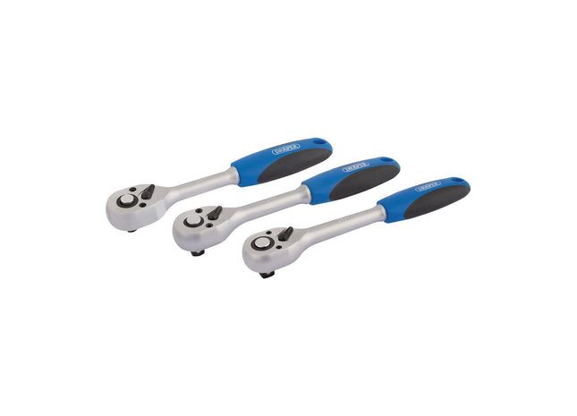 Draper 72-Tooth Reversible Soft Grip Ratchet Set (3 Piece) 05911 Draper - Town Tools 