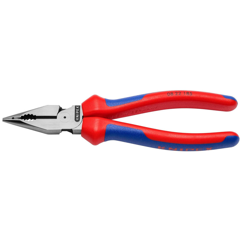 Knipex 08 22 185 SB Needle-Nose Combination Pliers with multi-component grips black atramentized, 185mm Draper - Town Tools
