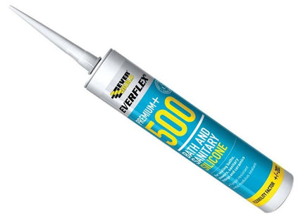 Everbuild Sika 500 Bath & Sanitary Silicone Sealant Translucent 290ml Everbuild Sika - RockBottom Northamptin