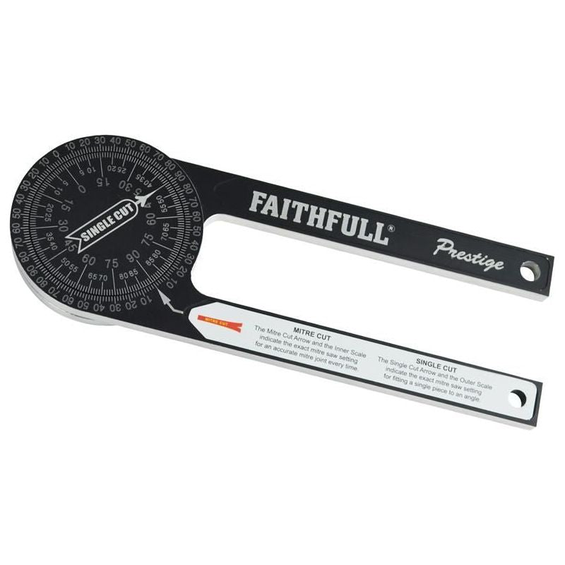 Faithfull Prestige Mitre Saw Protractor Black Aluminium Faithfull - RockBottom Northampton