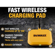 Dewalt Telecoms Fast Wireless Charging Pad DEWALT Telecoms - RockBottom Northampton