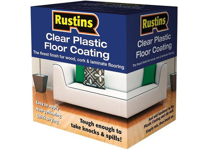 Rustins Clear Plastic Floor Coating Kit Satin 1 litre Rustins - RockBottom Nothampton