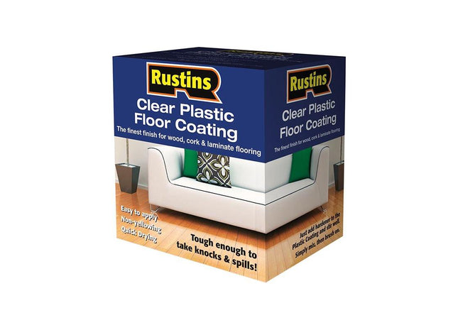 Rustins Clear Plastic Floor Coating Kit Satin 1 litre Rustins - RockBottom Nothampton