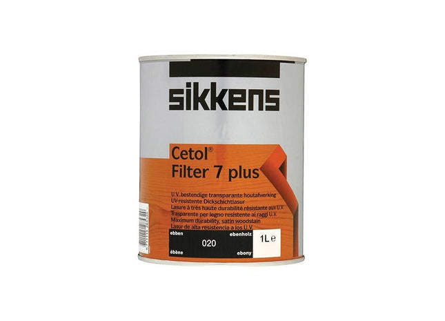 Sikkens Cetol Filter 7 Plus Translucent Woodstain Ebony 1 litre Sikkens - RockBottom Nothampton