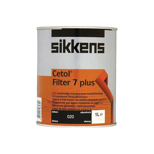 Sikkens Cetol Filter 7 Plus Translucent Woodstain Ebony 1 litre Sikkens - RockBottom Nothampton
