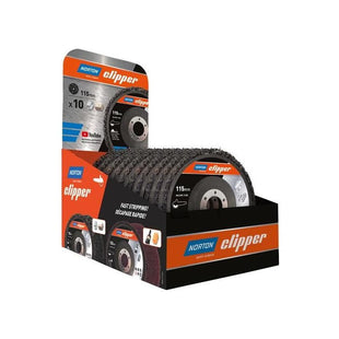 Norton Clipper 115mm Rapid Strip Metal Disc Counter Display of 10 Norton Clipper - RockBottom Nothampton