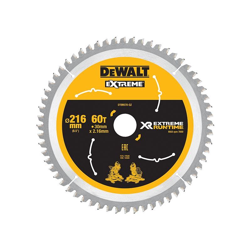 Dewalt Power Tools XR FlexVolt Circular Saw Blade 216 x 30mm x 60T DeWALT Power Tools - RockBottom Northampton