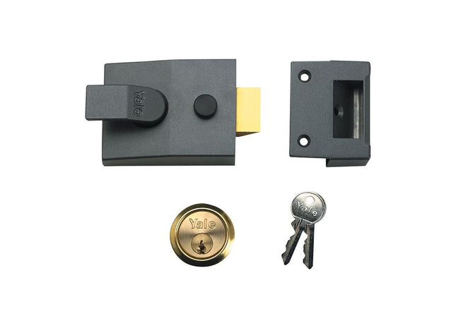 Yale Locks 88 Standard Nightlatch 60mm Backset DMG Finish Satin Chrome Cylinder Box Yale Locks - RockBottom Northampton