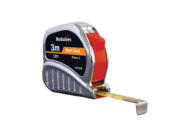 Hultafors TM3ME Chrome Tri-Matic Pocket Tape 3m/10ft (Width 13mm) Hultafors - RockBottom Northampton