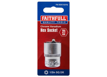 Faithfull Hex Socket 1/2in Drive 21mm Faithfull - RockBottom Northampton