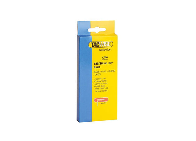 Tacwise 180 18 Gauge 20mm Nails (Pack 1000) Tacwise - RockBottom Northampton