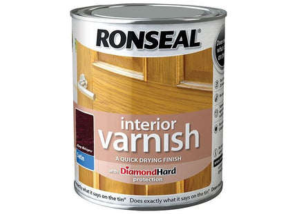 Ronseal Interior Varnish Quick Dry Satin Deep Mahogany 750ml Ronseal - RockBottom Nothampton
