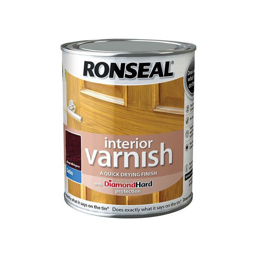 Ronseal Interior Varnish Quick Dry Satin Deep Mahogany 750ml Ronseal - RockBottom Nothampton