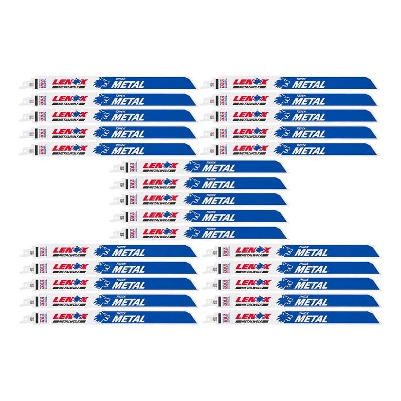 Lenox MetalWolf Wave Edge Reciprocating Saw Blade 305 x 25 x 1.07mm 14 TPI (Pack 25) LENOX - RockBottom Northampton