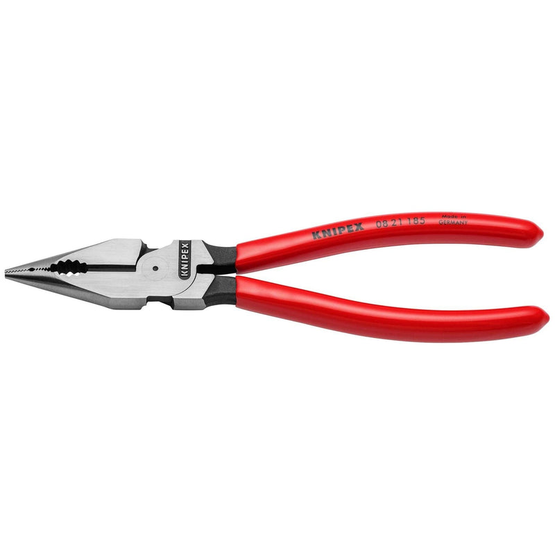 Knipex 08 21 185 SB Needle-Nose Combination Pliers plastic coated black atramentized, 185mm Draper - Town Tools