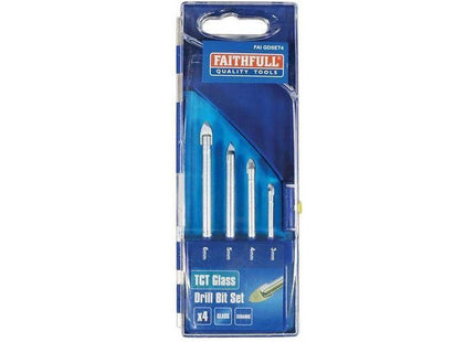 Faithfull Tile & Glass Drill Bit Set of 4 (3-6mm) Faithfull - RockBottom Northampton