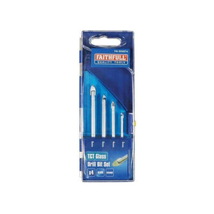 Faithfull Tile & Glass Drill Bit Set of 4 (3-6mm) Faithfull - RockBottom Northampton