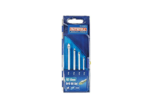Faithfull Tile & Glass Drill Bit Set of 4 (3-6mm) Faithfull - RockBottom Northampton