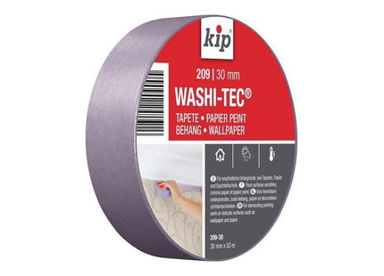Kip® 209 Premium Low Tack WASHI-TEC® Masking Tape 30mm x 50m KIP® - RockBottom Northampton