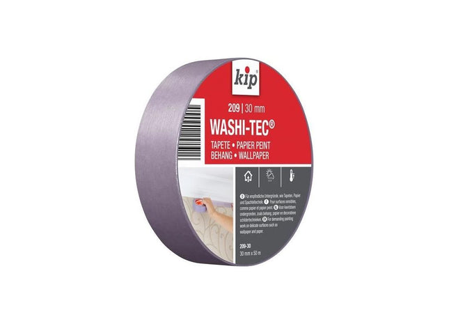 Kip® 209 Premium Low Tack WASHI-TEC® Masking Tape 30mm x 50m KIP® - RockBottom Northampton