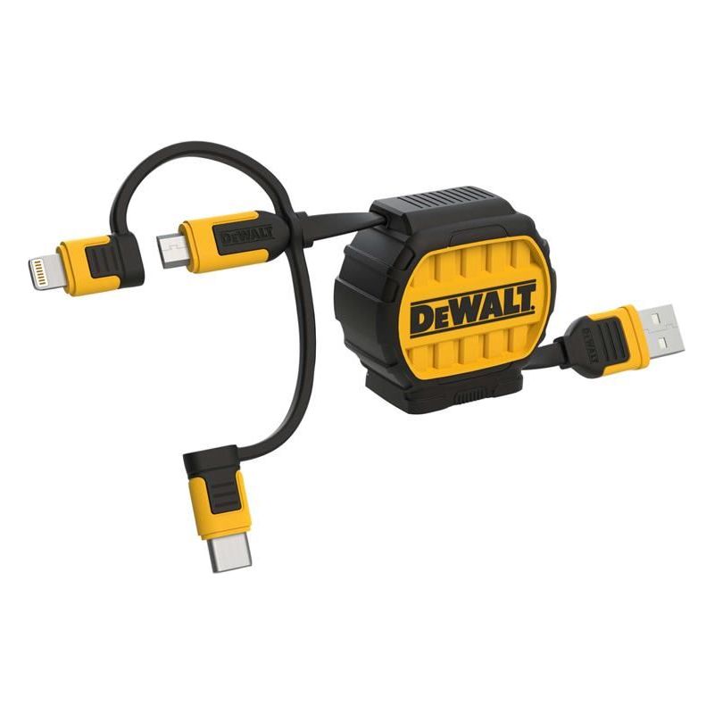 Dewalt Telecoms 3-in-1 Retractable Cable 0.9m (3ft) DEWALT Telecoms - RockBottom Northampton