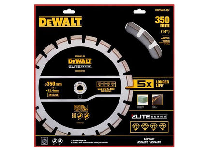 Dewalt Power Tools ELITE SERIES™ Asphalt Diamond Segmented Wheel 350 x 25.4mm DeWALT Power Tools - RockBottom Northampton