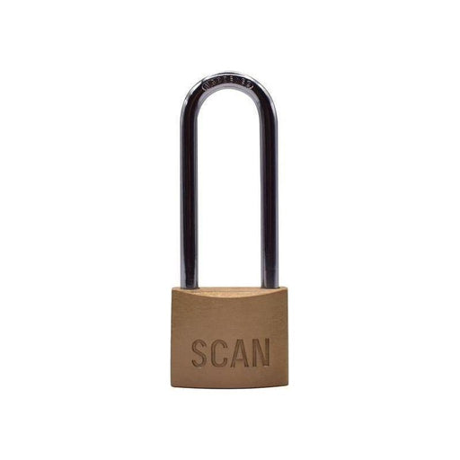 Scan Brass Padlock 40mm Long Shackle Scan - RockBottom Nothampton