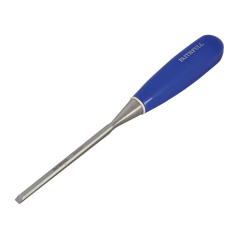 Faithfull Bevel Edge Chisel Blue Grip 6mm (1/4in) Faithfull - RockBottom Northampton