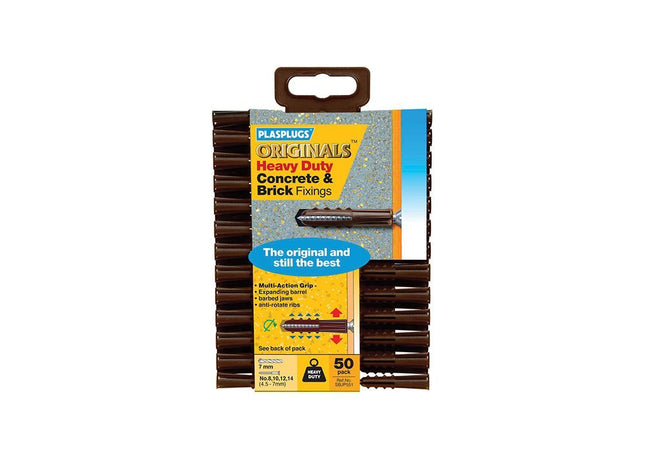 Plasplugs SBJP551 Originals™ Heavy-Duty Fixings (Pack 50) Plasplugs - RockBottom Nothampton