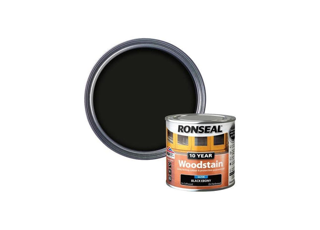 Ronseal 10 Year Woodstain Ebony 250ml Ronseal - RockBottom Nothampton